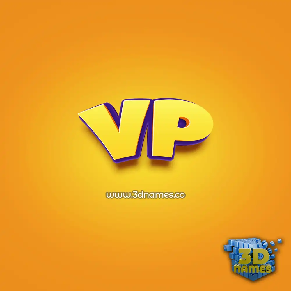 vp in Orange Toon style - 3D name wallpaper