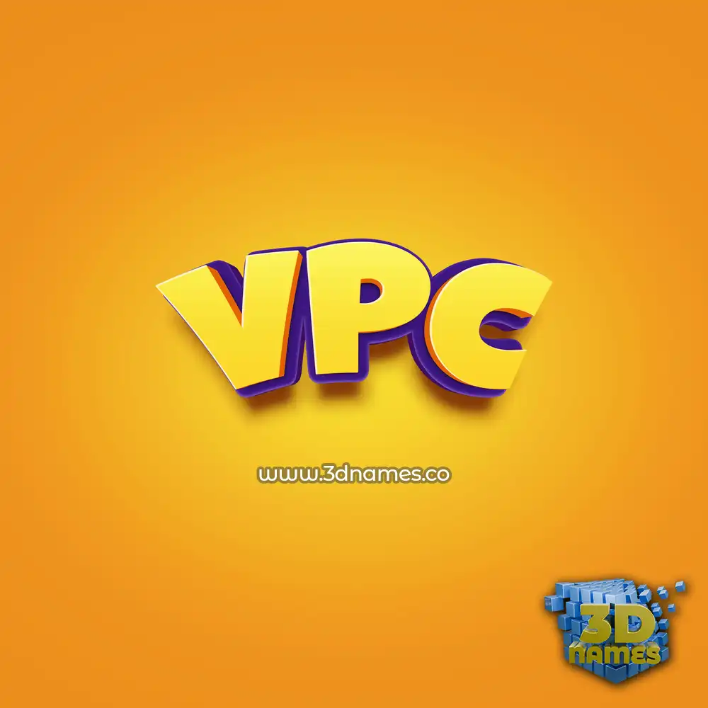 vpc in Orange Toon style - 3D name wallpaper
