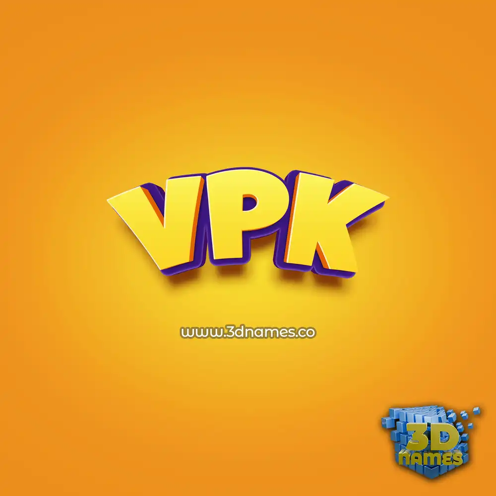 vpk in Orange Toon style - 3D name wallpaper