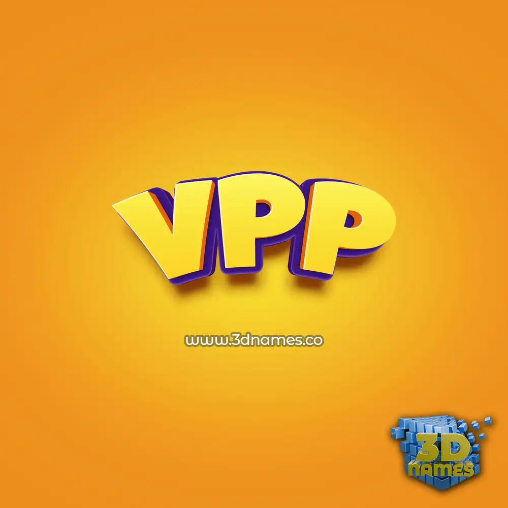 vpp in Orange Toon style - 3D name wallpaper