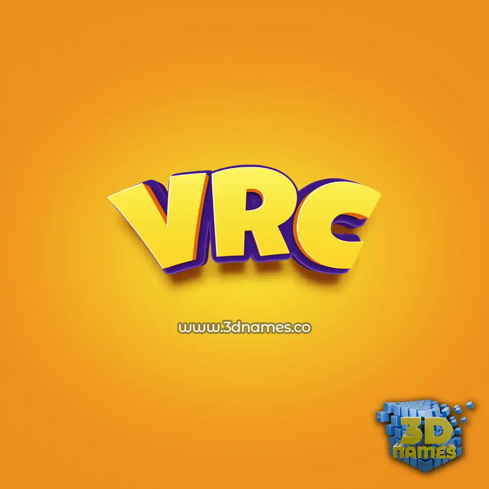 vrc in Orange Toon style - 3D name wallpaper