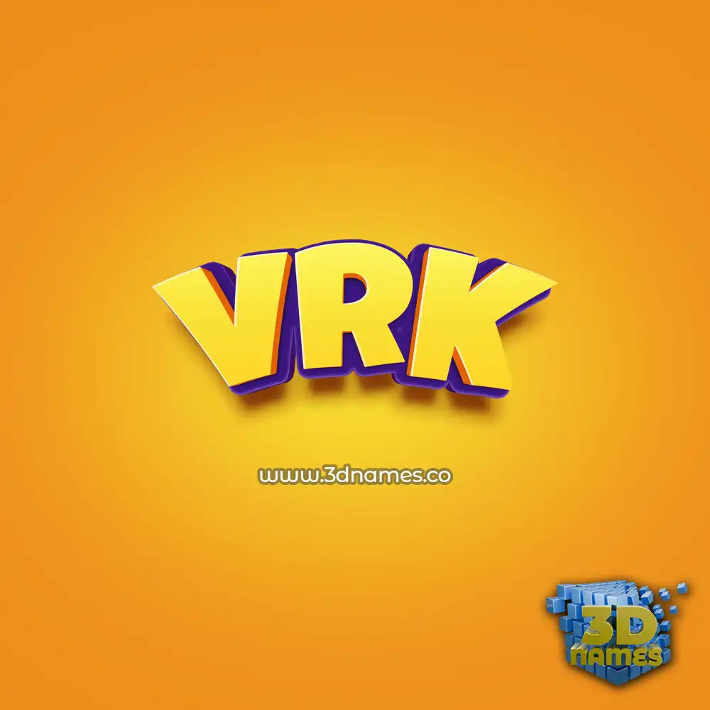 vrk in Orange Toon style - 3D name wallpaper