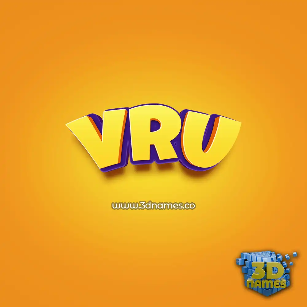 vru in Orange Toon style - 3D name wallpaper