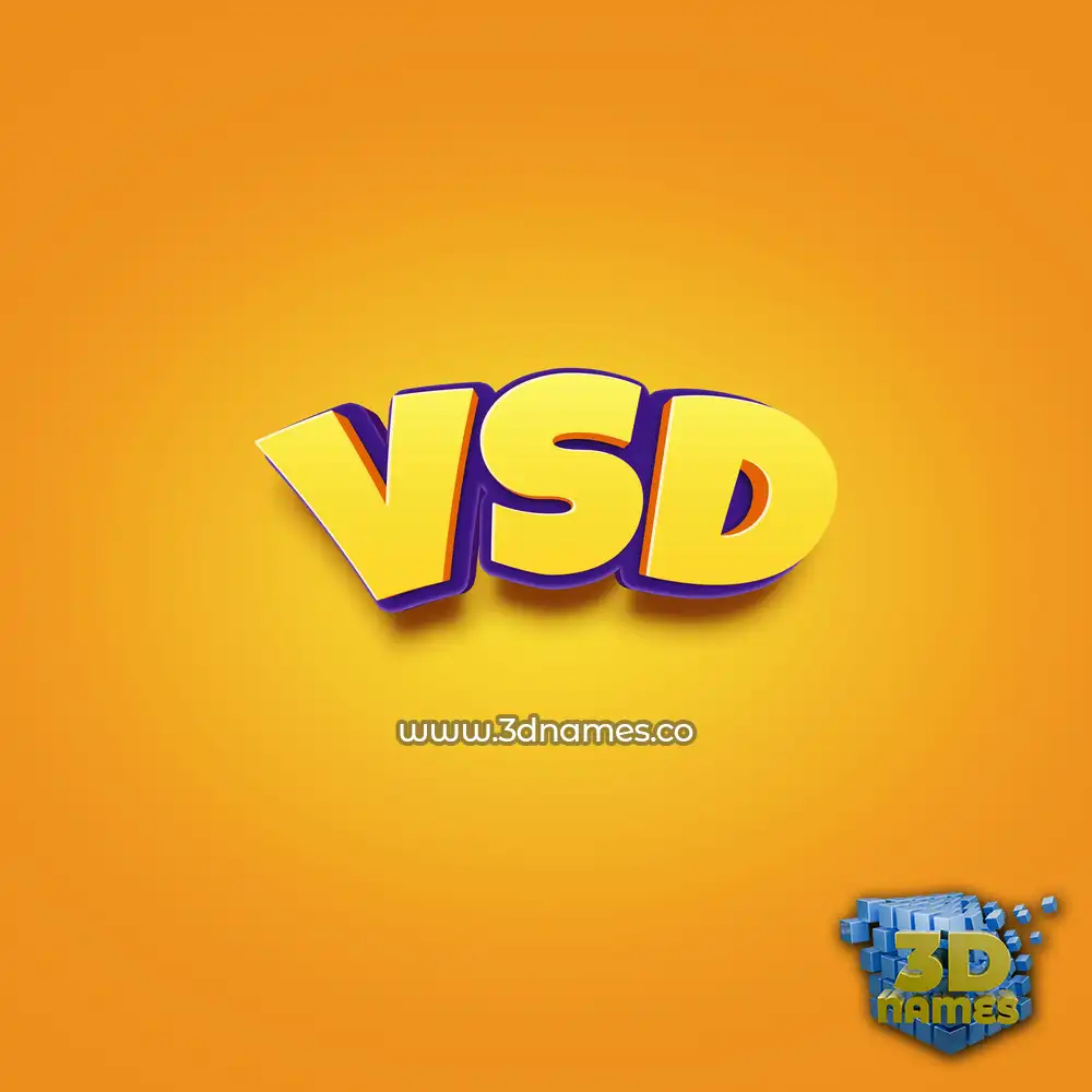 vsd in Orange Toon style - 3D name wallpaper