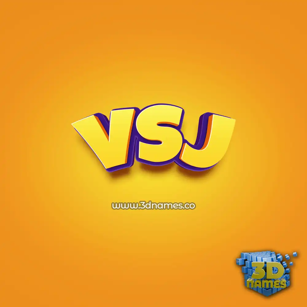 vsj in Orange Toon style - 3D name wallpaper
