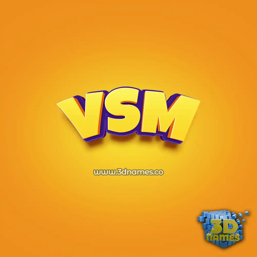 vsm in Orange Toon style - 3D name wallpaper