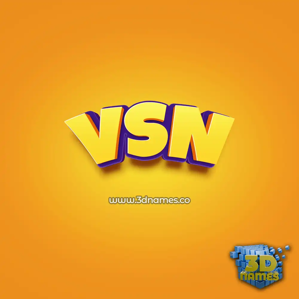 vsn in Orange Toon style - 3D name wallpaper