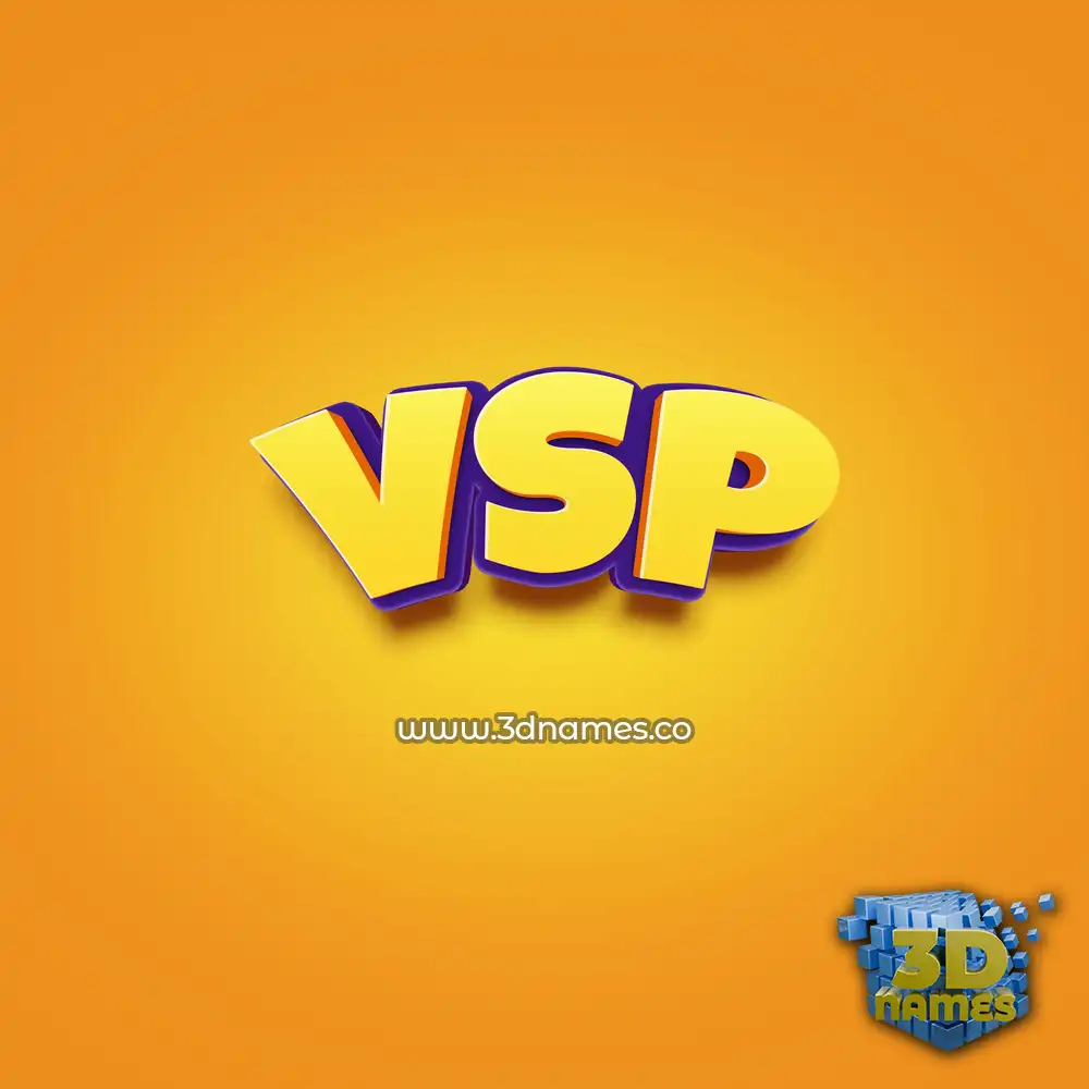 vsp in Orange Toon style - 3D name wallpaper