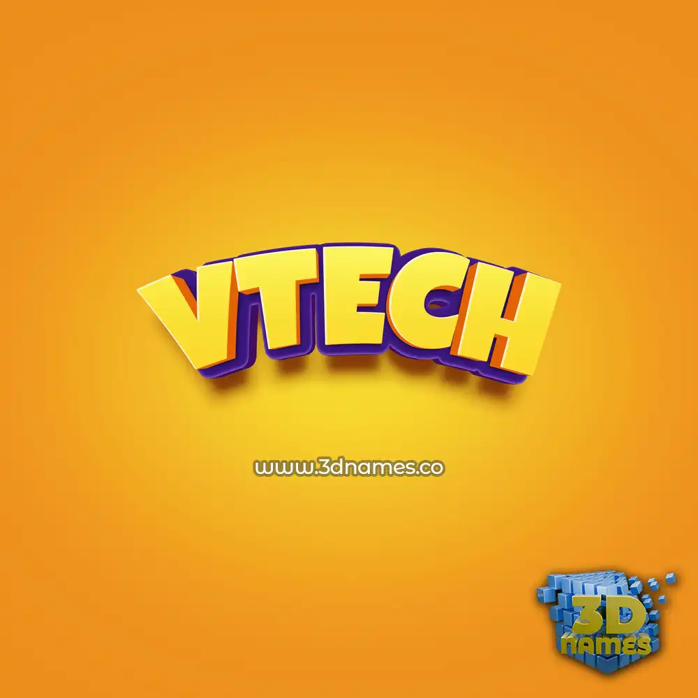 vtech in Orange Toon style - 3D name wallpaper