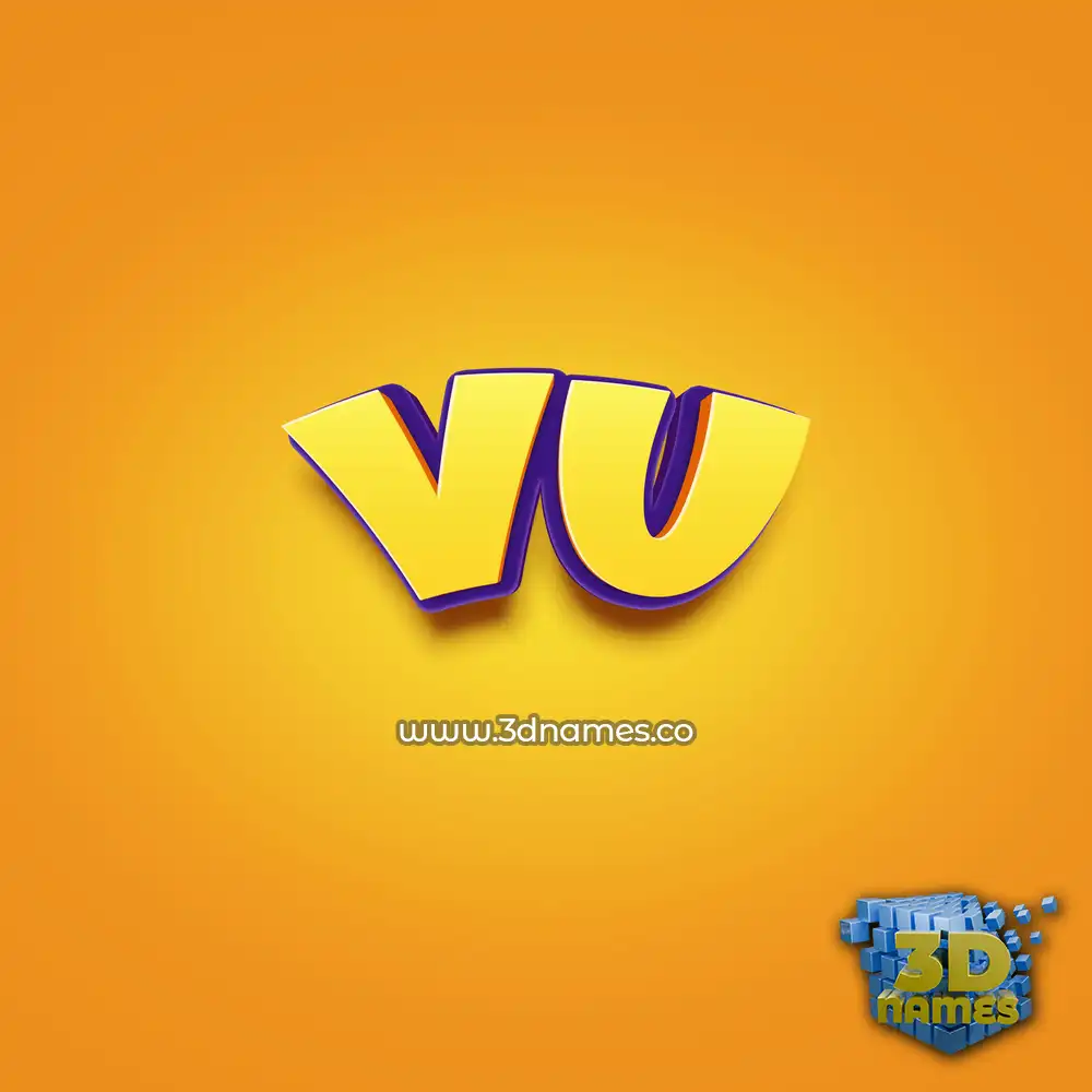 vu in Orange Toon style - 3D name wallpaper