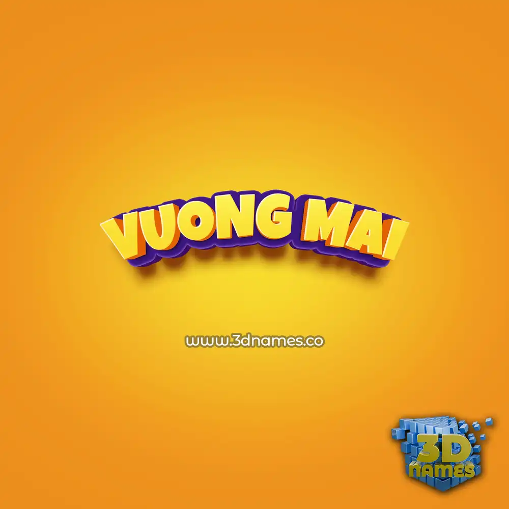 vuong mai in Orange Toon style - 3D name wallpaper