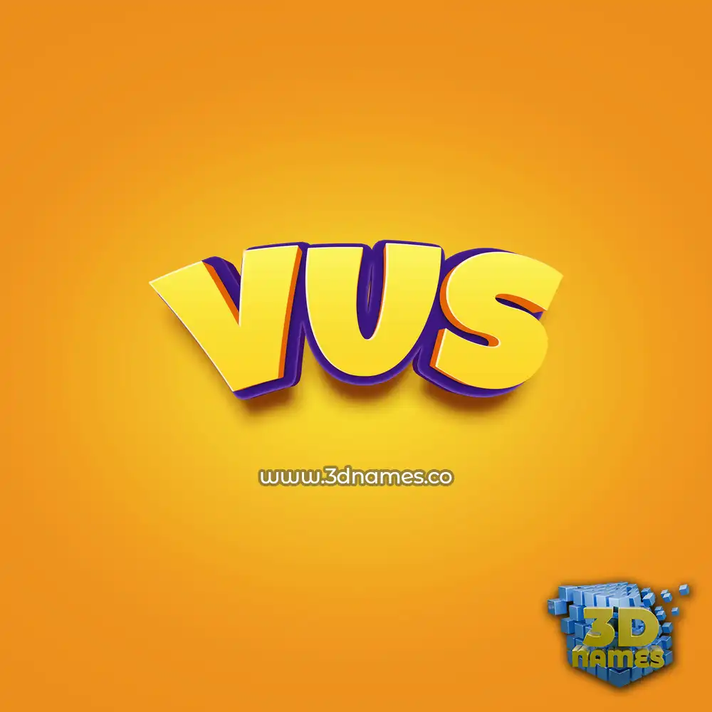 vus in Orange Toon style - 3D name wallpaper