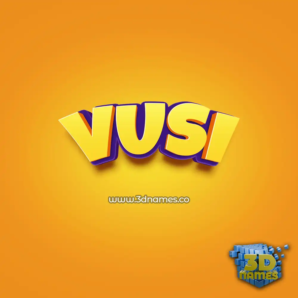 vusi in Orange Toon style - 3D name wallpaper
