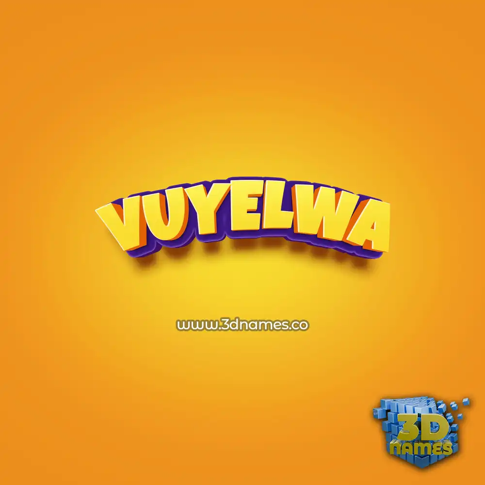 vuyelwa in Orange Toon style - 3D name wallpaper