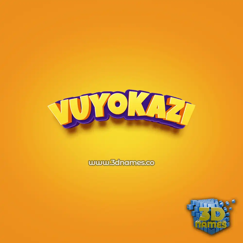 vuyokazi in Orange Toon style - 3D name wallpaper