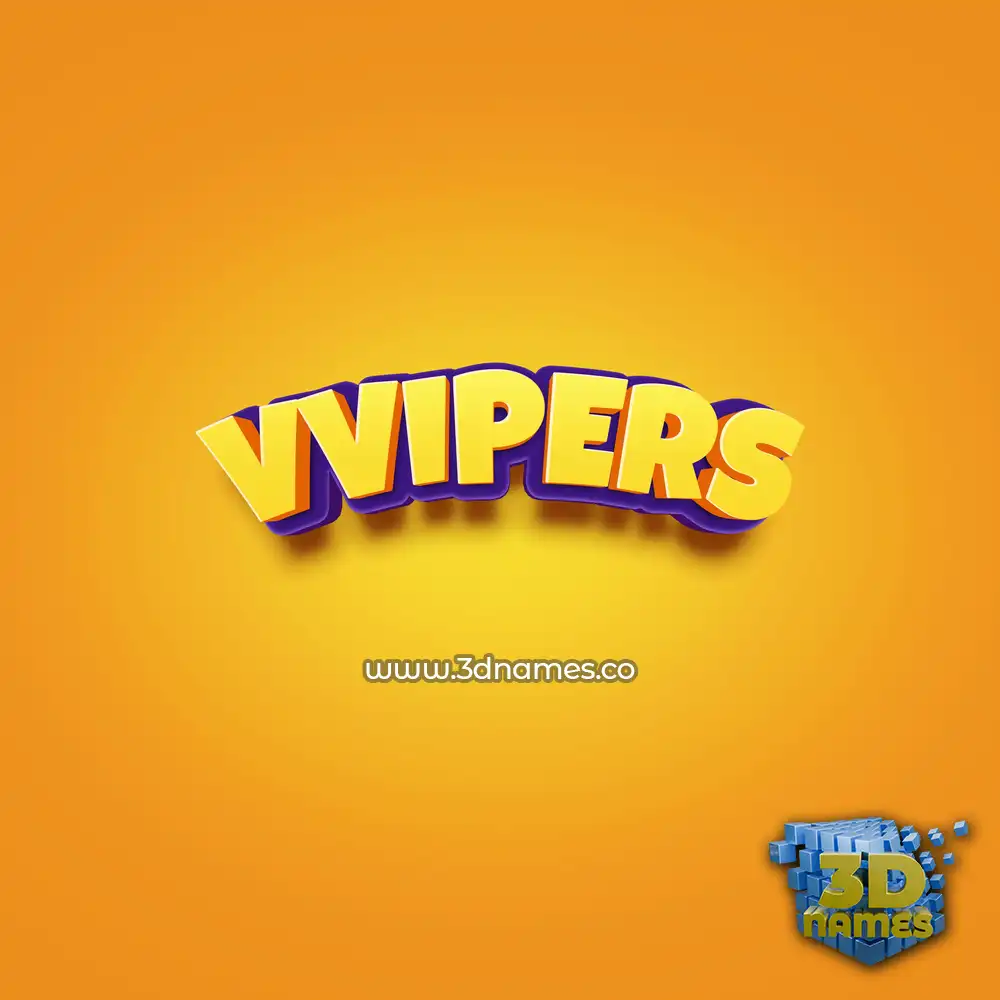 vvipers in Orange Toon style - 3D name wallpaper
