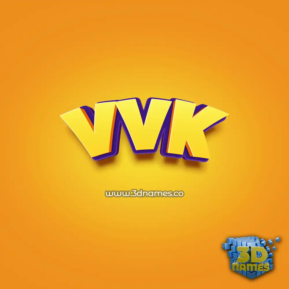 vvk in Orange Toon style - 3D name wallpaper