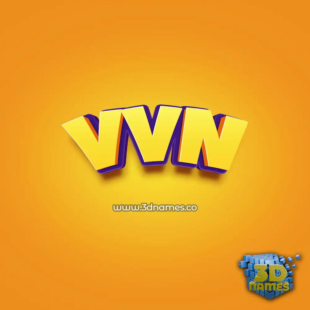vvn in Orange Toon style - 3D name wallpaper