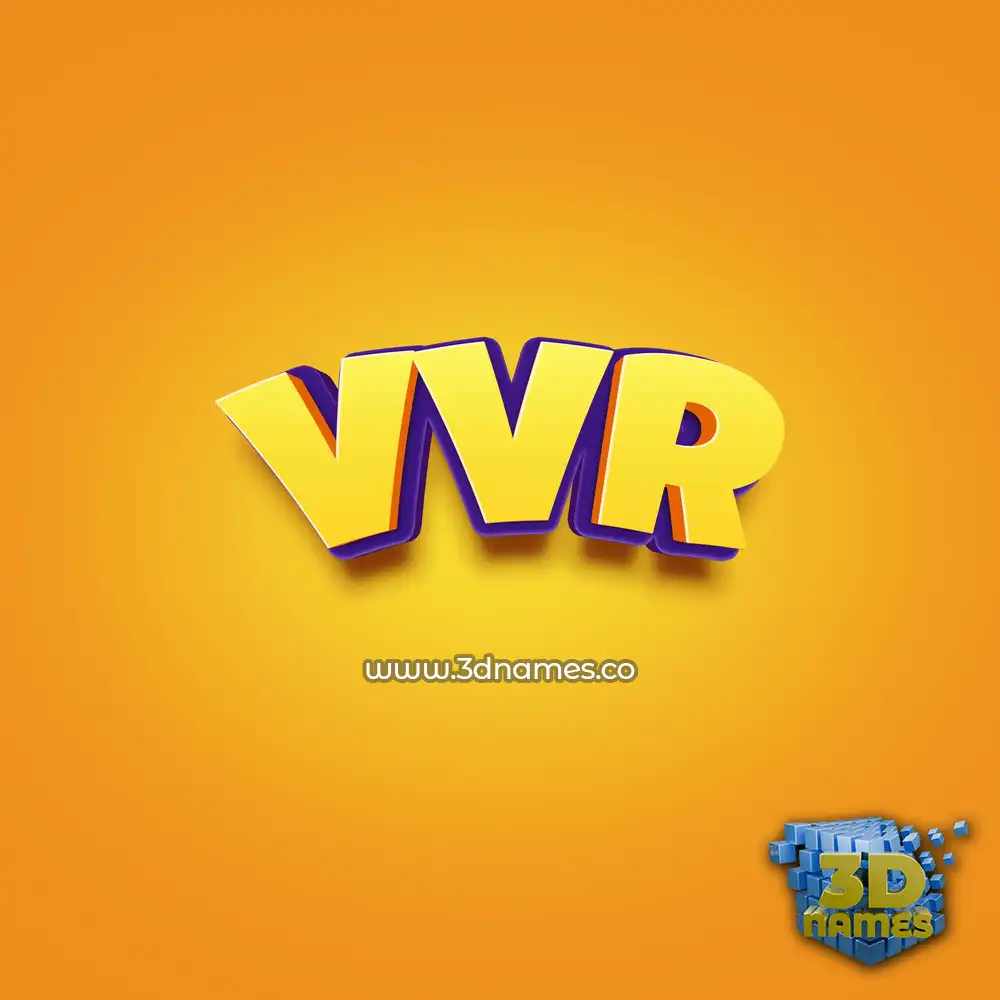vvr in Orange Toon style - 3D name wallpaper