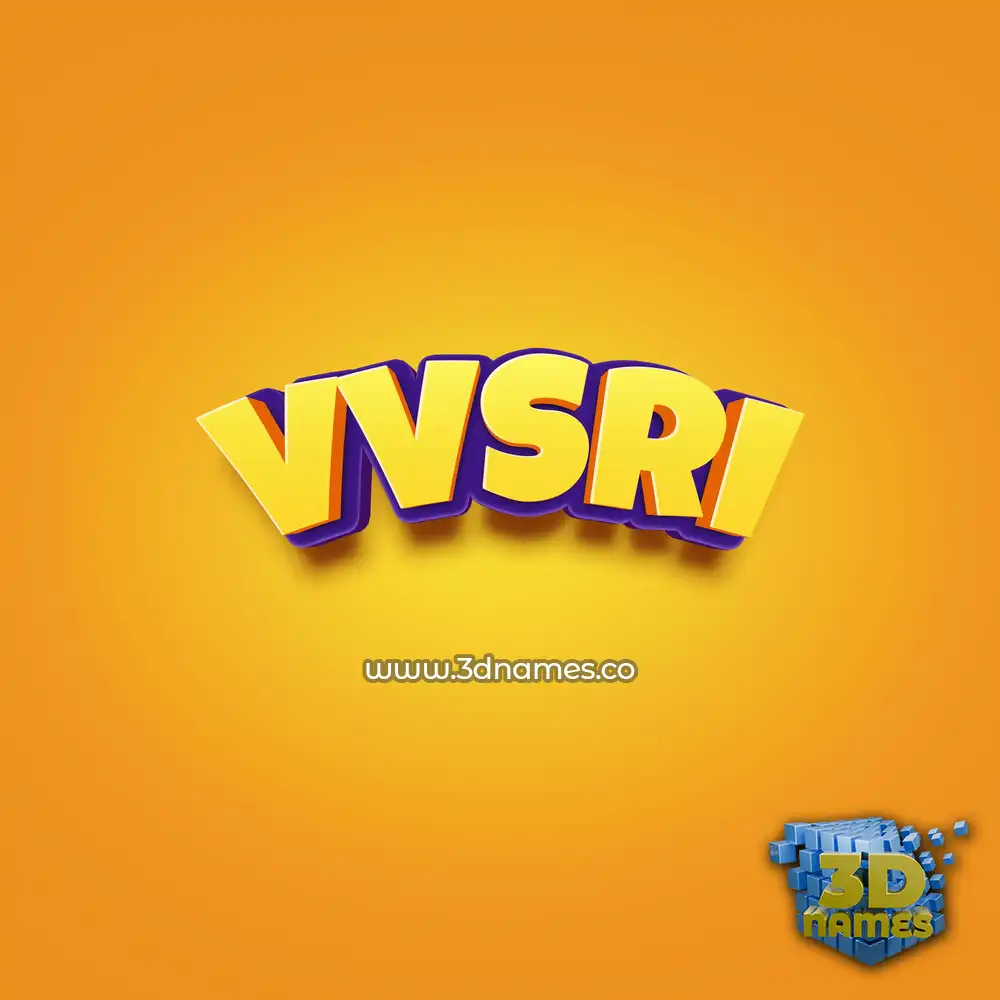 vvsri in Orange Toon style - 3D name wallpaper