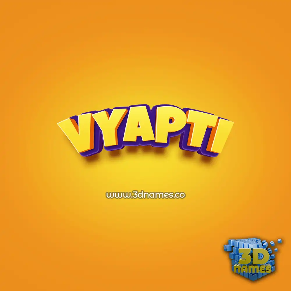 vyapti in Orange Toon style - 3D name wallpaper