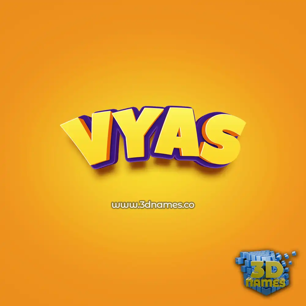 vyas in Orange Toon style - 3D name wallpaper