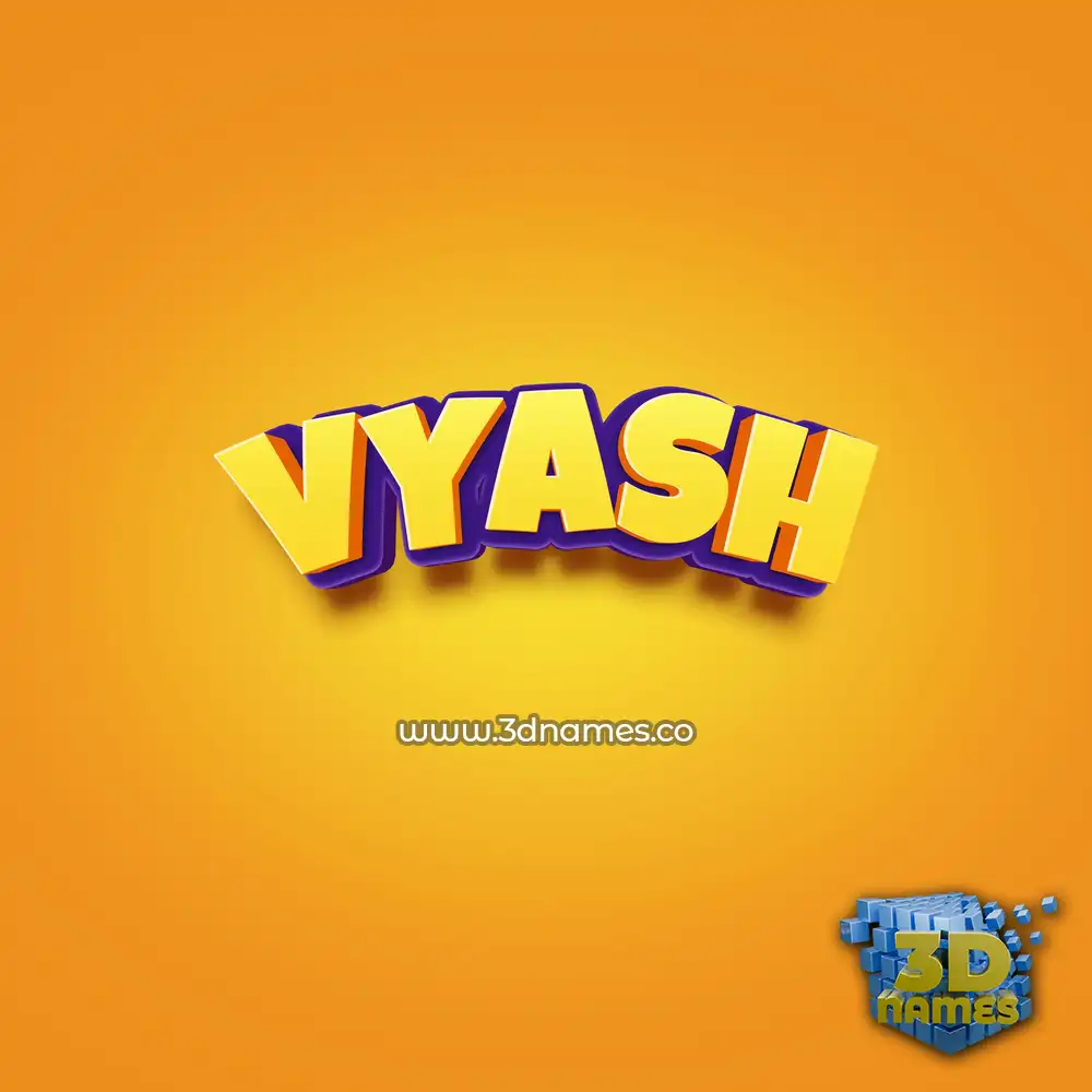 vyash in Orange Toon style - 3D name wallpaper