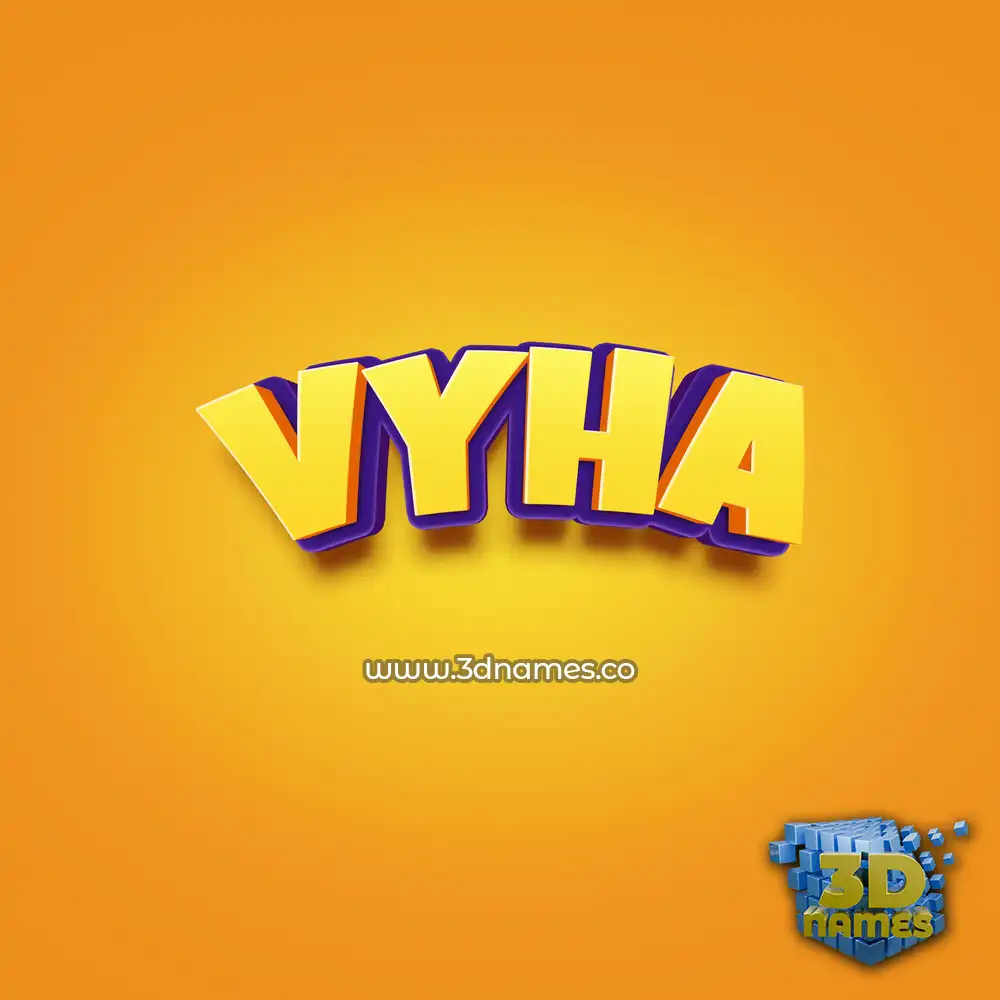 vyha in Orange Toon style - 3D name wallpaper
