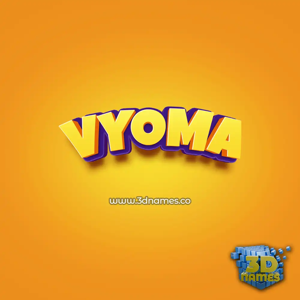 vyoma in Orange Toon style - 3D name wallpaper