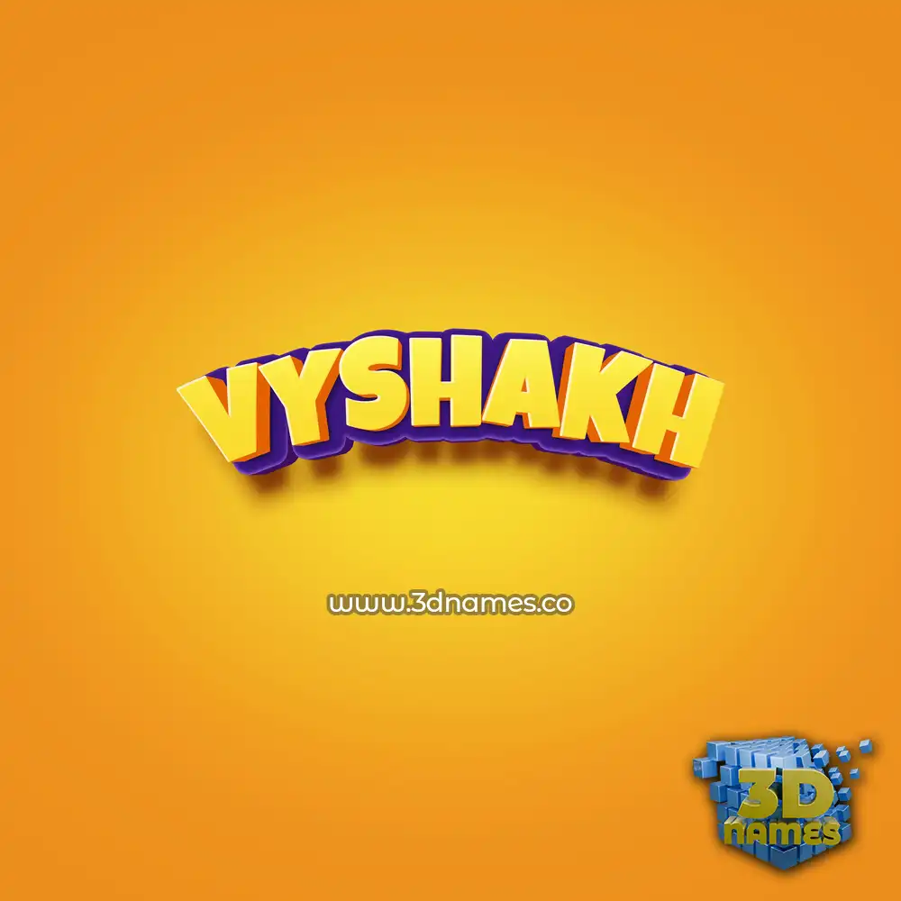 vyshakh in Orange Toon style - 3D name wallpaper