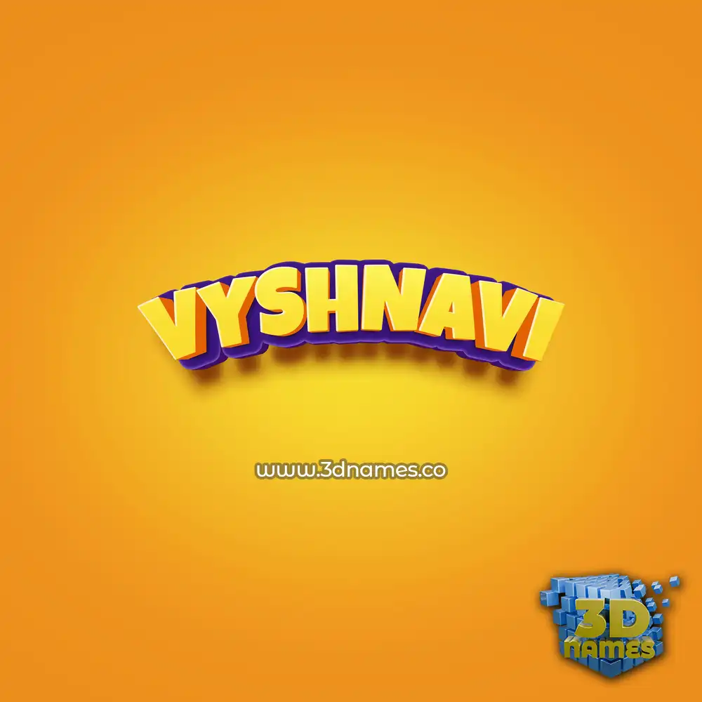 vyshnavi in Orange Toon style - 3D name wallpaper