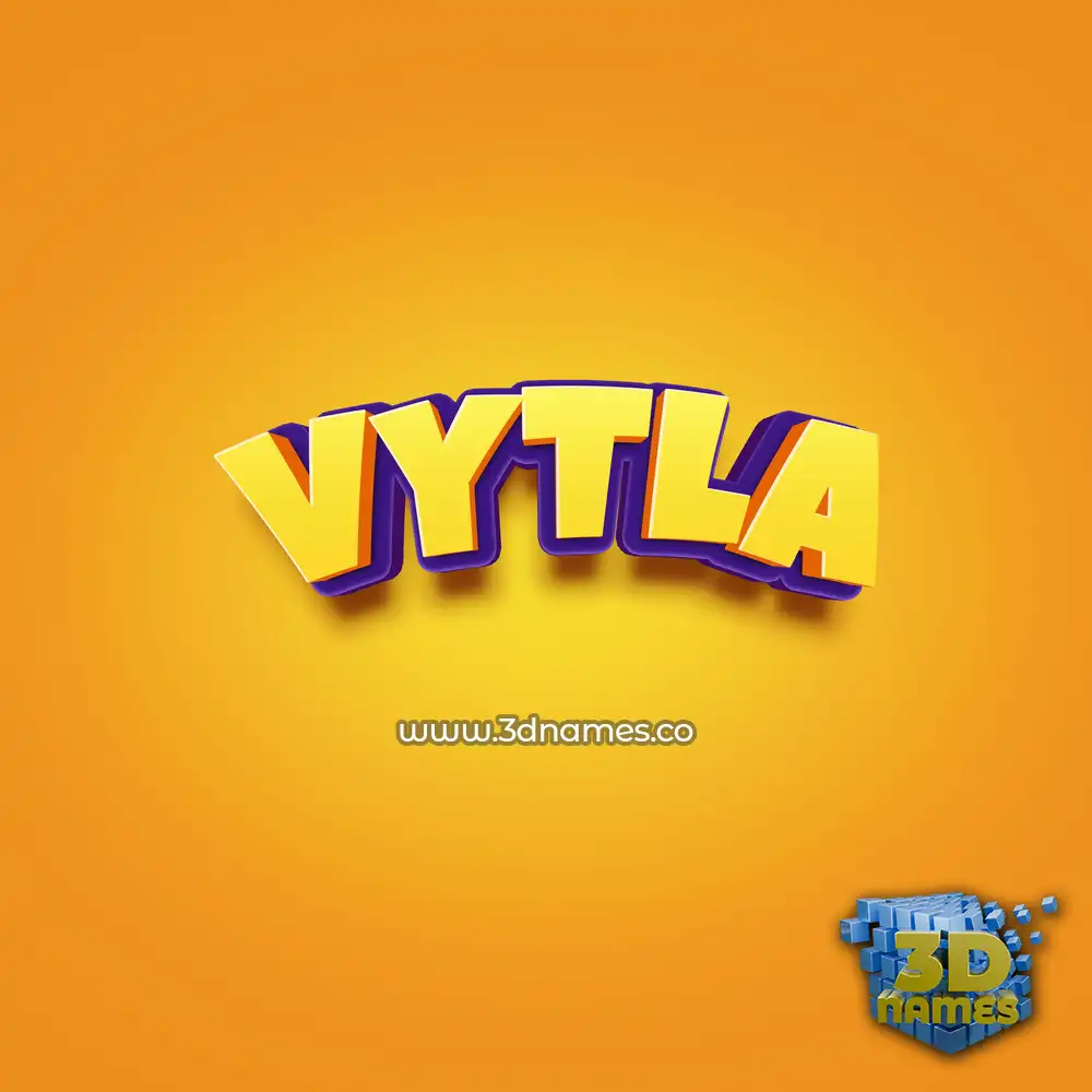 vytla in Orange Toon style - 3D name wallpaper