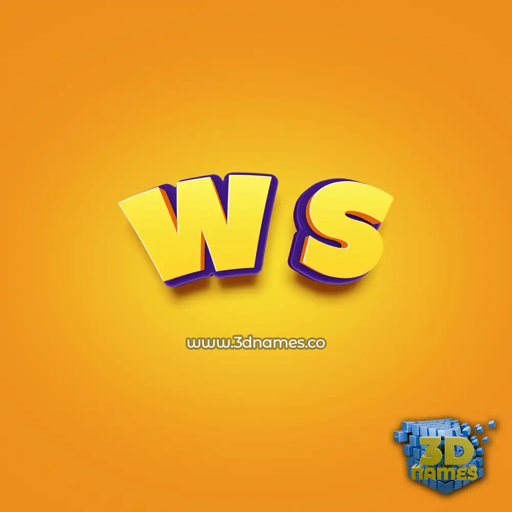 w s in Orange Toon style - 3D name wallpaper
