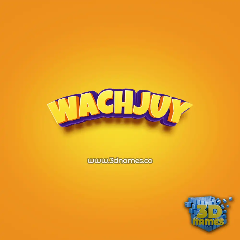 wachjuy in Orange Toon style - 3D name wallpaper