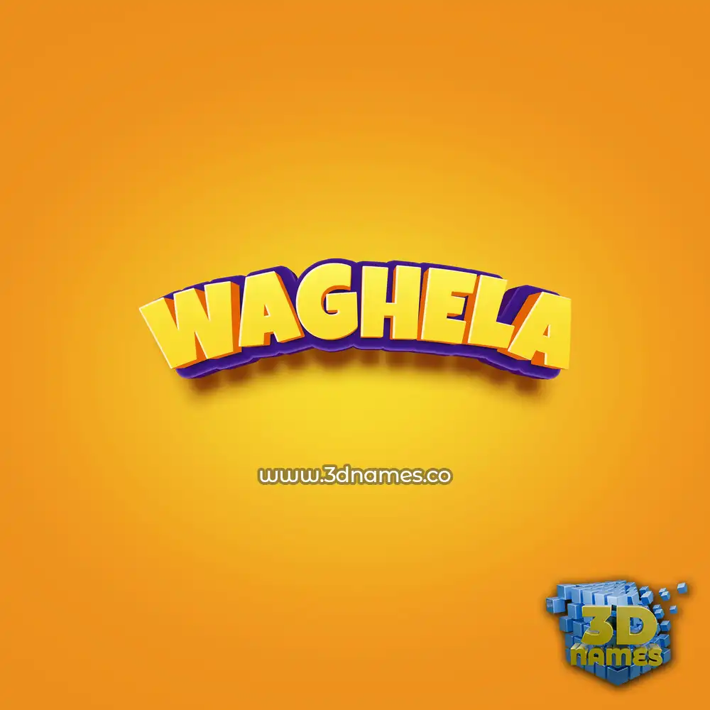 waghela in Orange Toon style - 3D name wallpaper