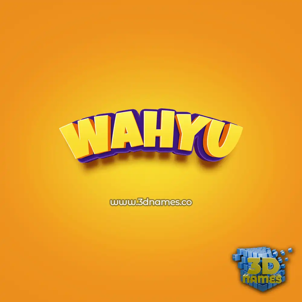 wahyu in Orange Toon style - 3D name wallpaper