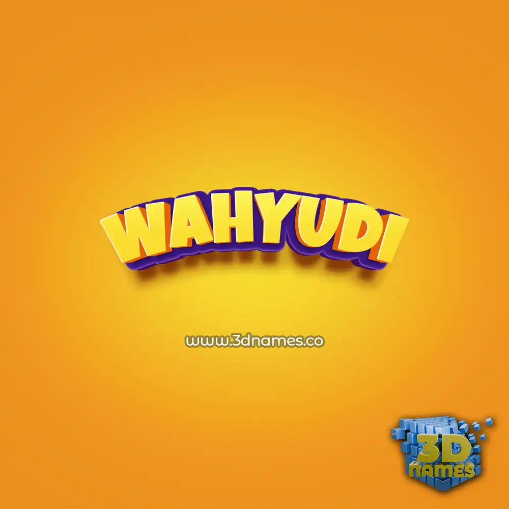 wahyudi in Orange Toon style - 3D name wallpaper