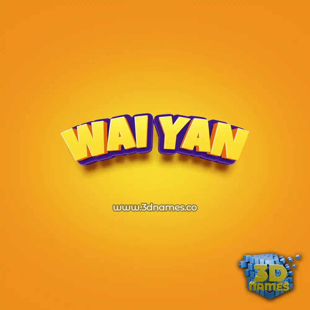 wai yan in Orange Toon style - 3D name wallpaper
