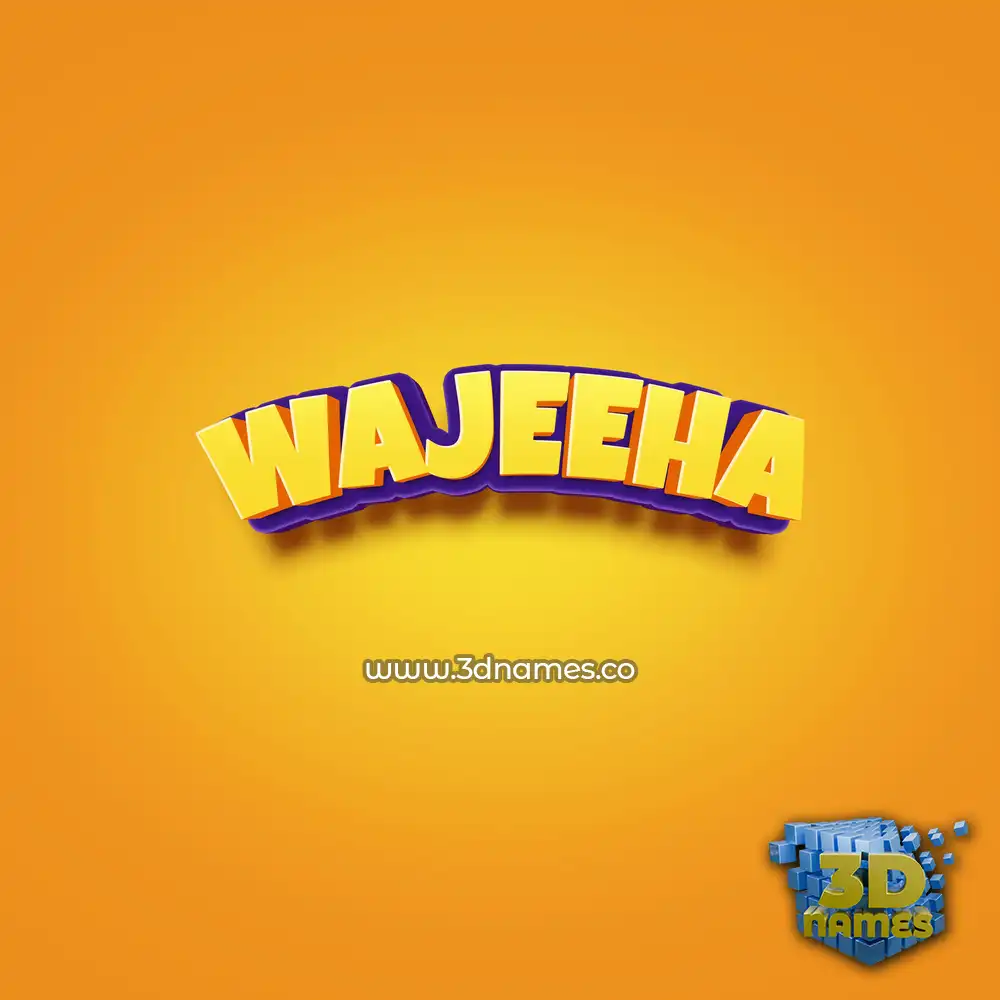 wajeeha in Orange Toon style - 3D name wallpaper