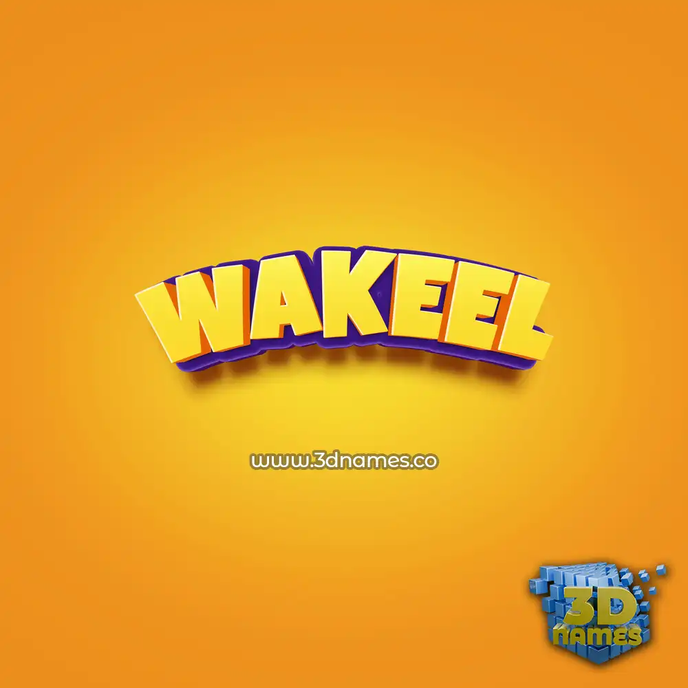 wakeel in Orange Toon style - 3D name wallpaper
