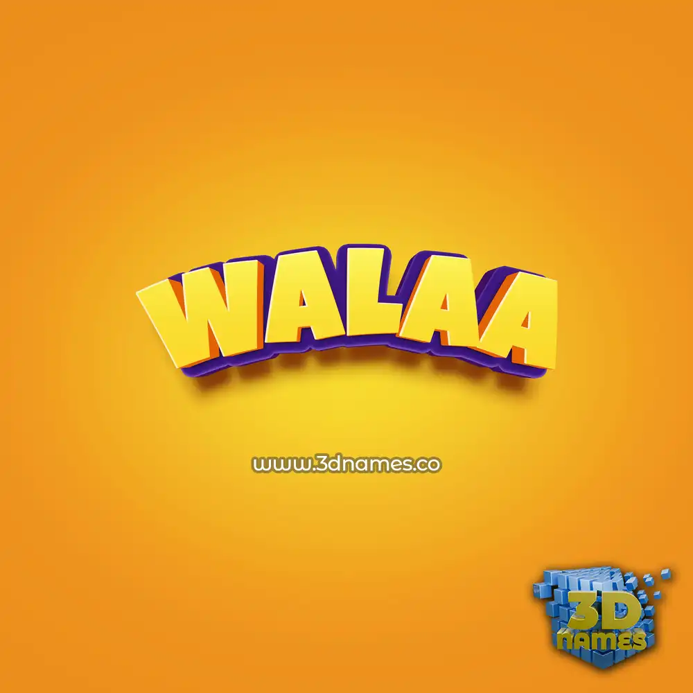 walaa in Orange Toon style - 3D name wallpaper
