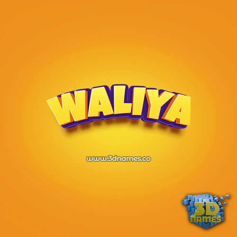 waliya in Orange Toon style - 3D name wallpaper