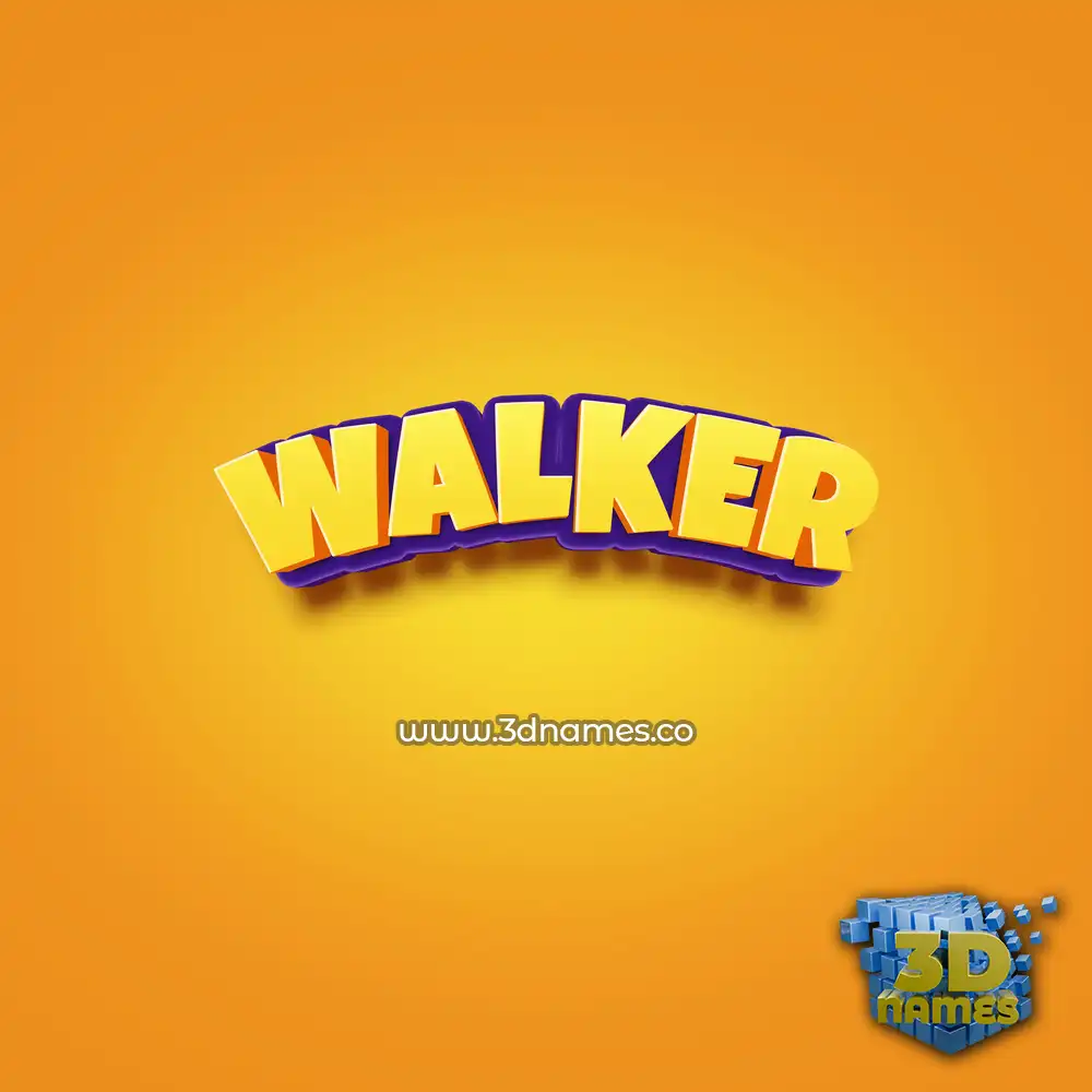 walker in Orange Toon style - 3D name wallpaper