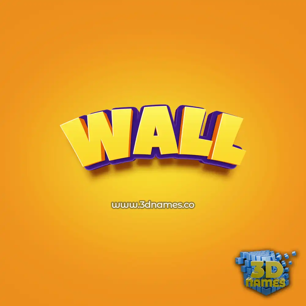 wall in Orange Toon style - 3D name wallpaper