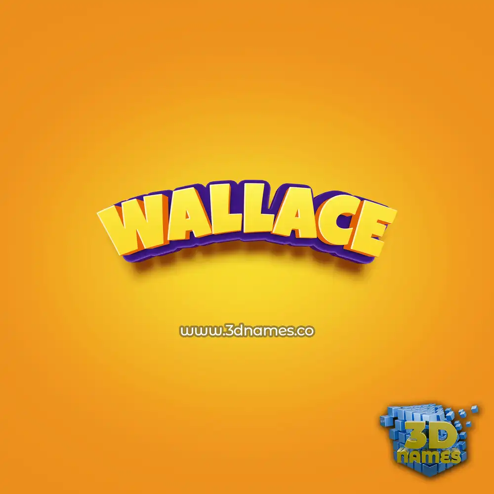 wallace in Orange Toon style - 3D name wallpaper