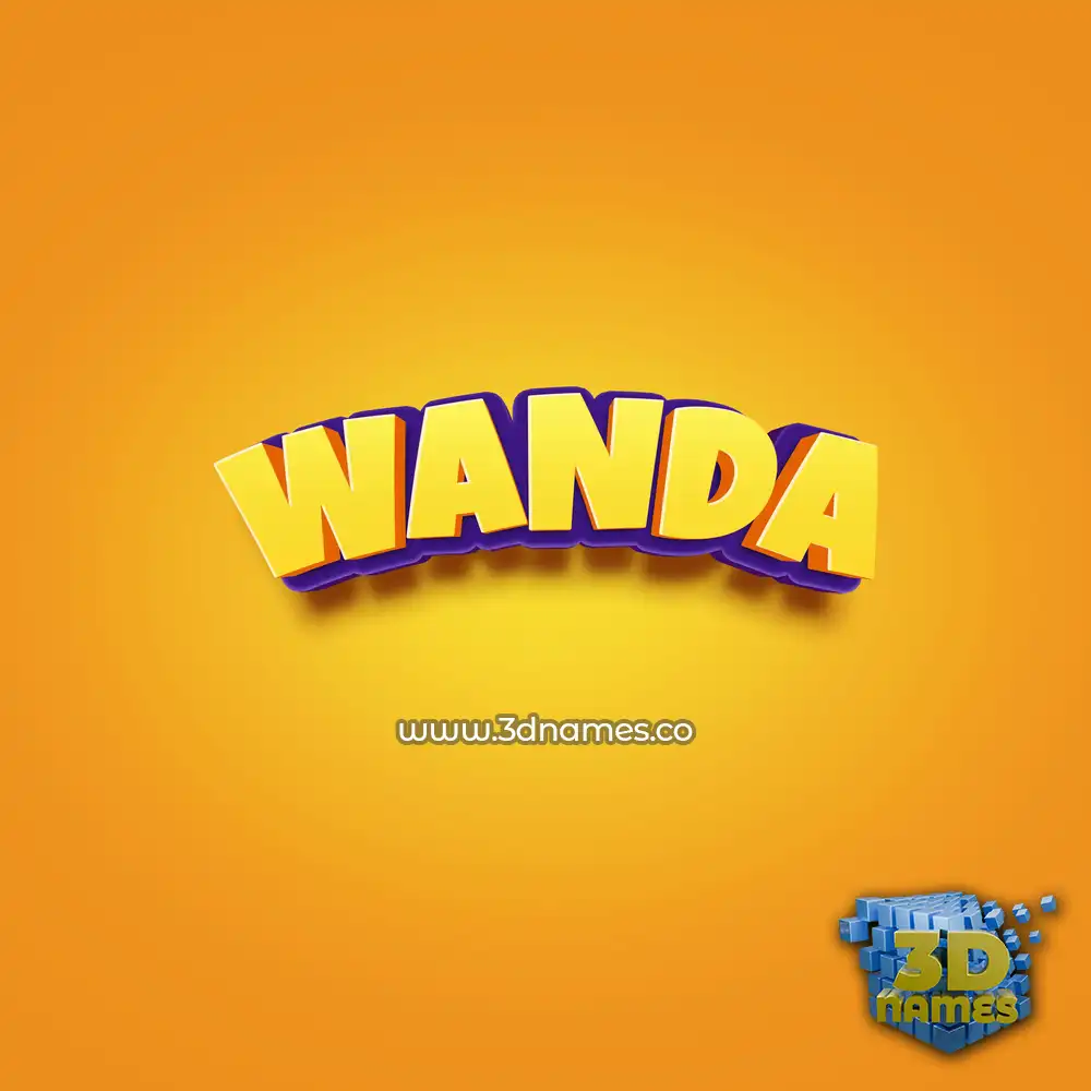 wanda in Orange Toon style - 3D name wallpaper