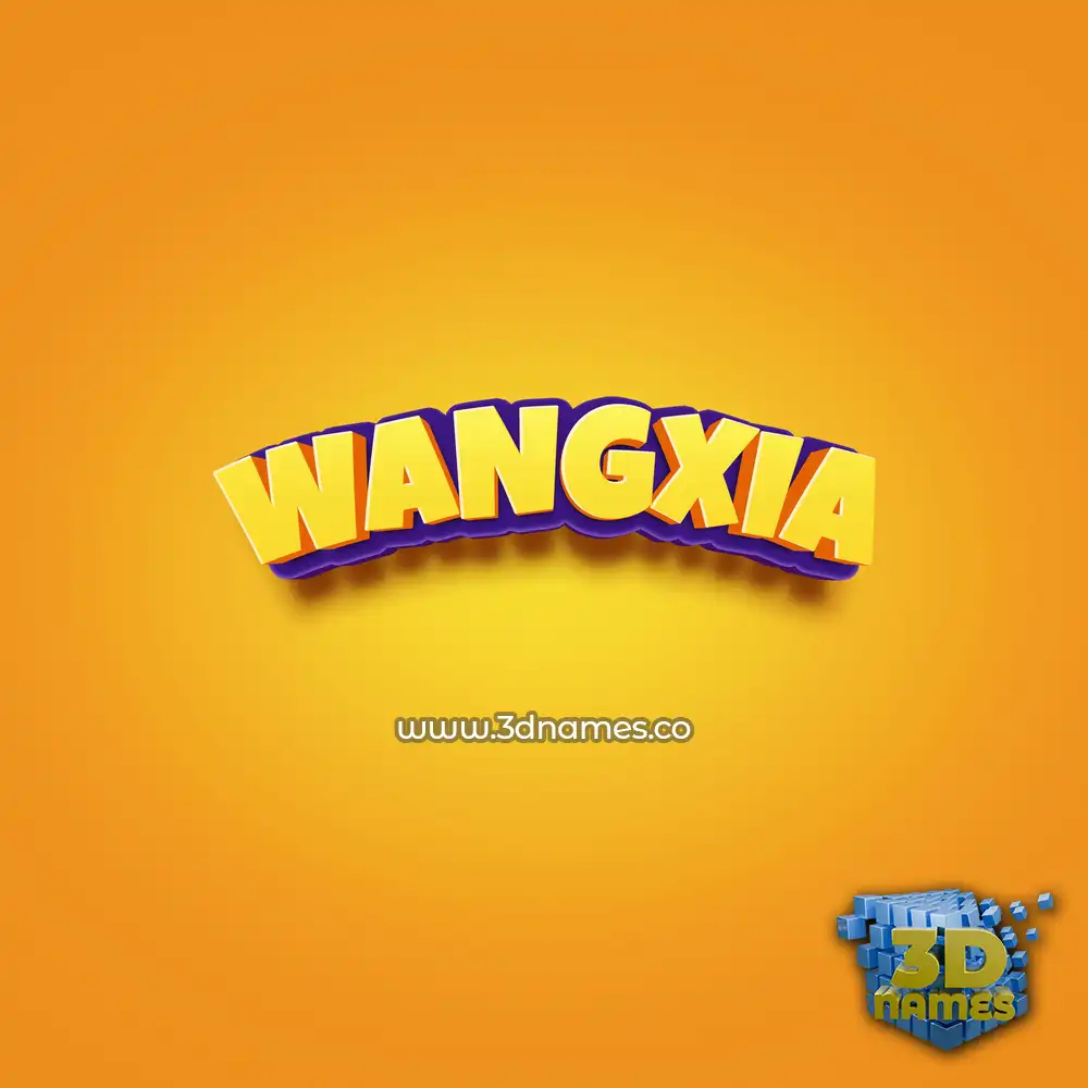 wangxia in Orange Toon style - 3D name wallpaper