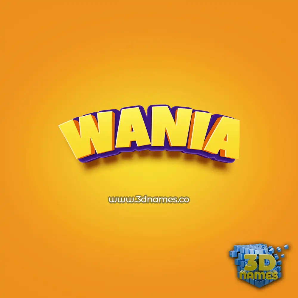 wania in Orange Toon style - 3D name wallpaper