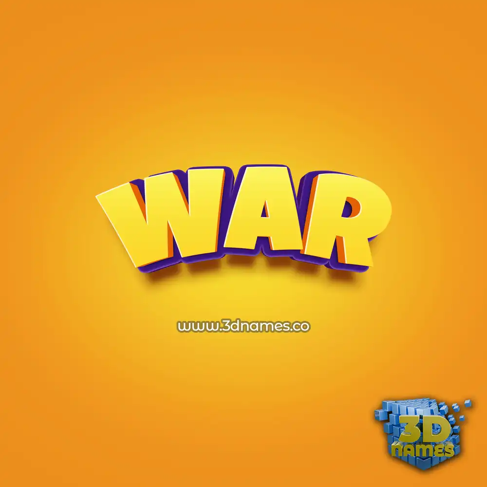 war in Orange Toon style - 3D name wallpaper