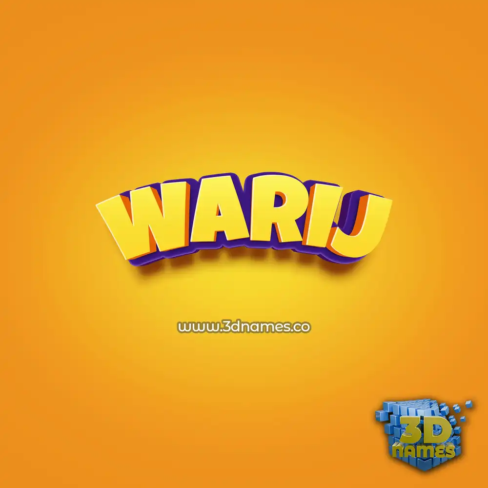warij in Orange Toon style - 3D name wallpaper